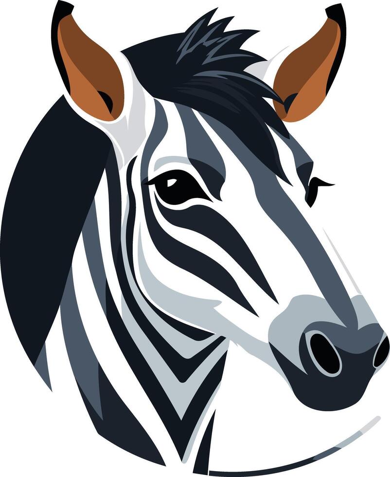 Zebra Portrait in Black and White vector