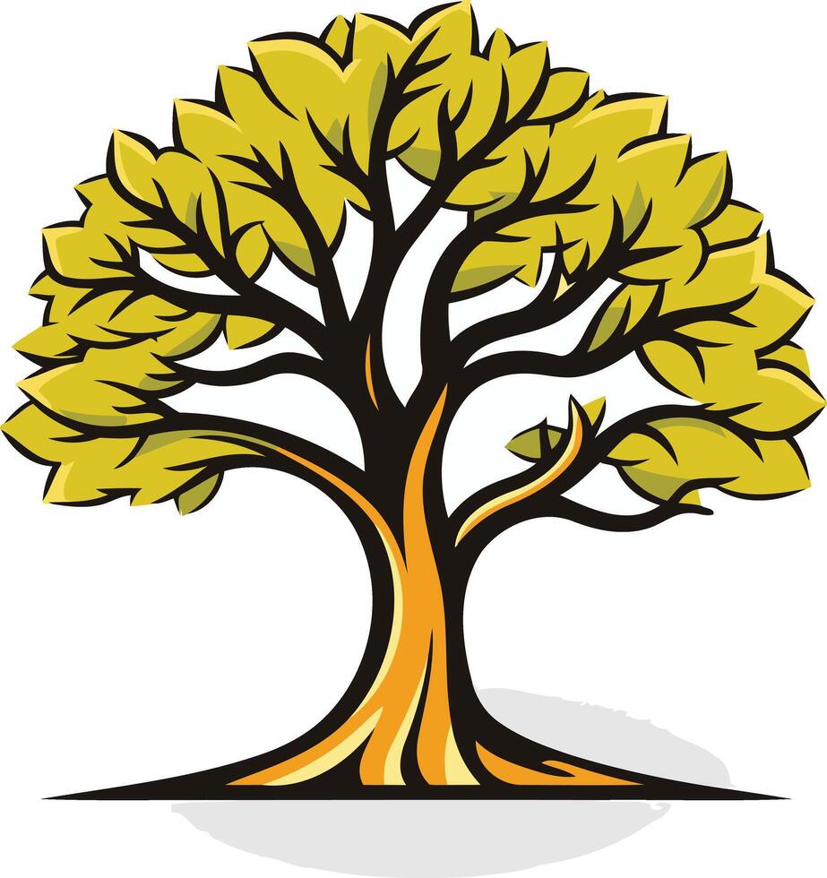 A stylized illustration of a vibrant tree, perfect for eco-conscious brands and businesses vector