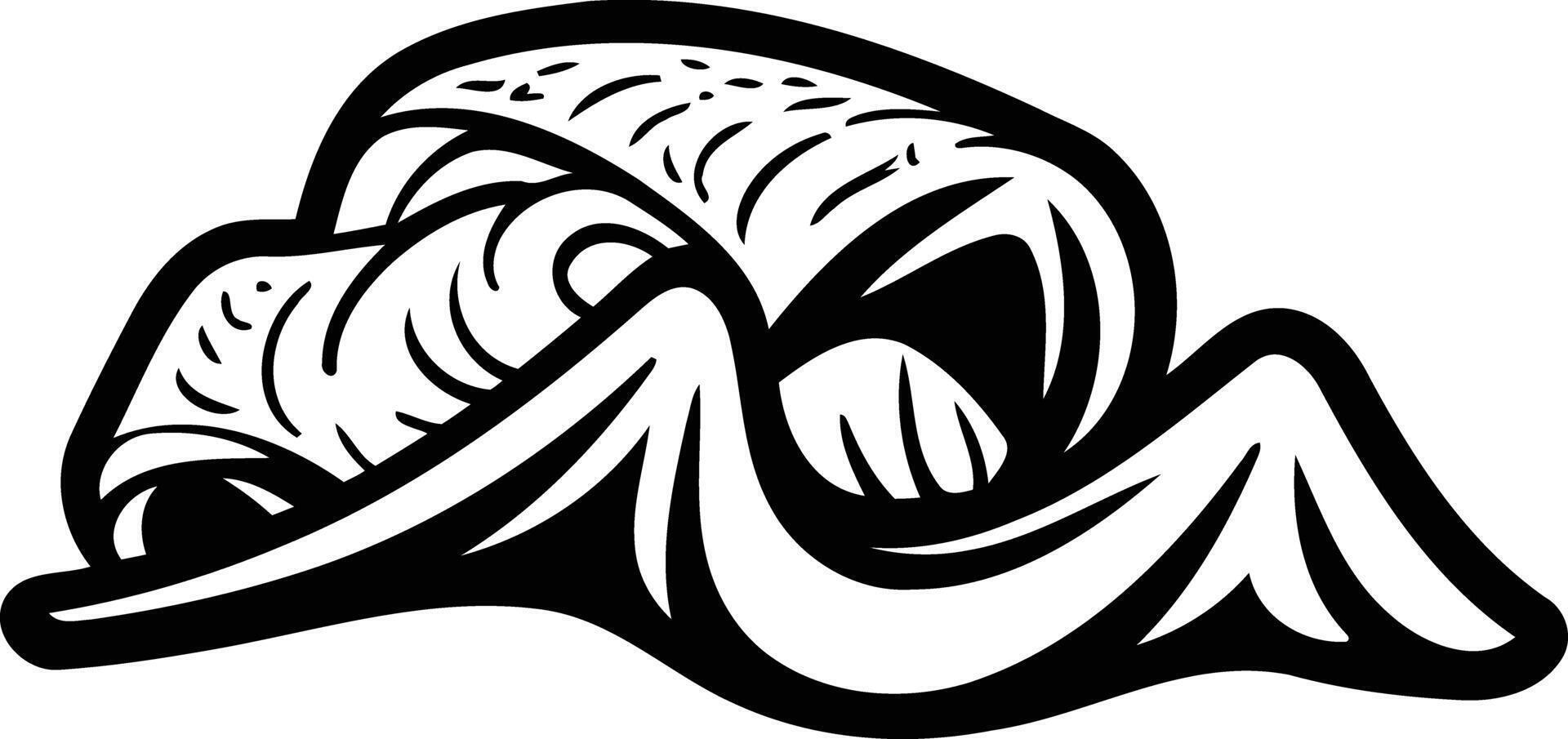 Black and white illustration of a bold, stylized wave design perfect for tattoos, branding, and other creative projects vector