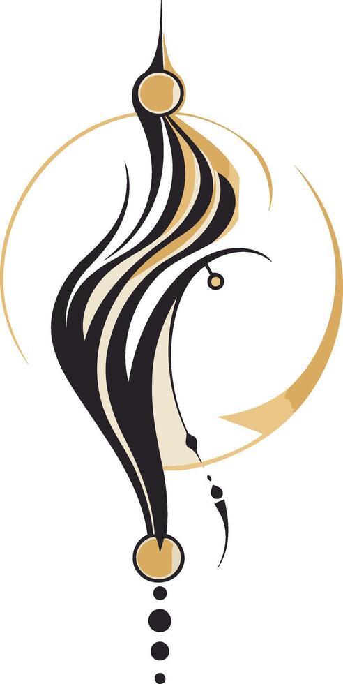 Abstract Art with Golden and Black Elements vector