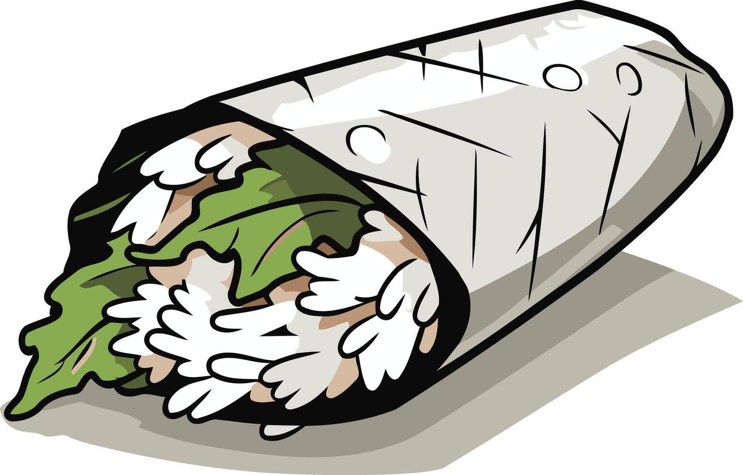 Cartoon Illustration of a Burrito vector