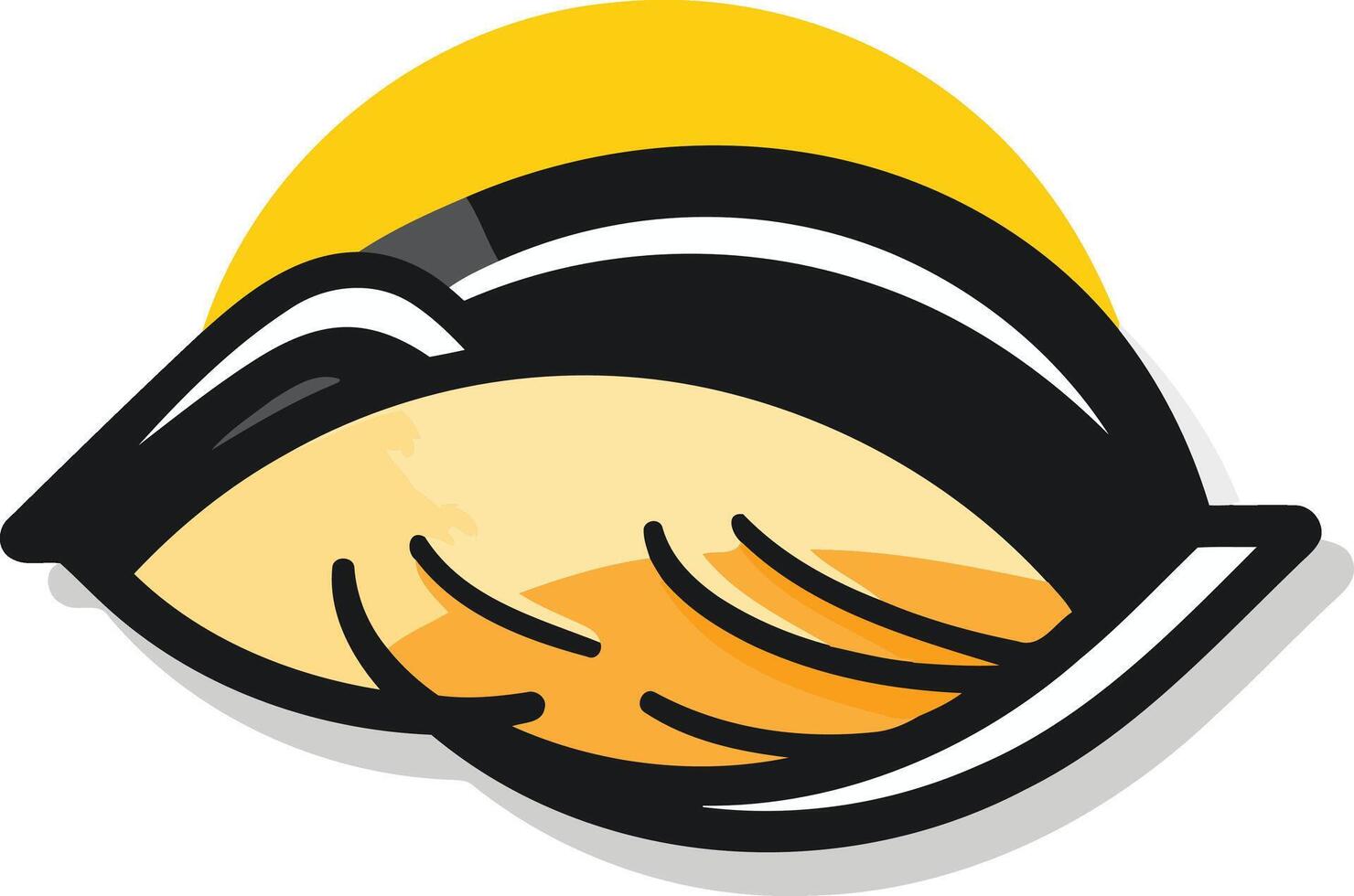 Shell Illustration with Yellow and Black Colors vector