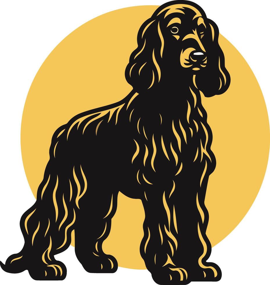 A classic illustration of a cocker spaniel dog, perfect for pet-related businesses, pet product branding, or any design project that needs a touch of canine charm vector
