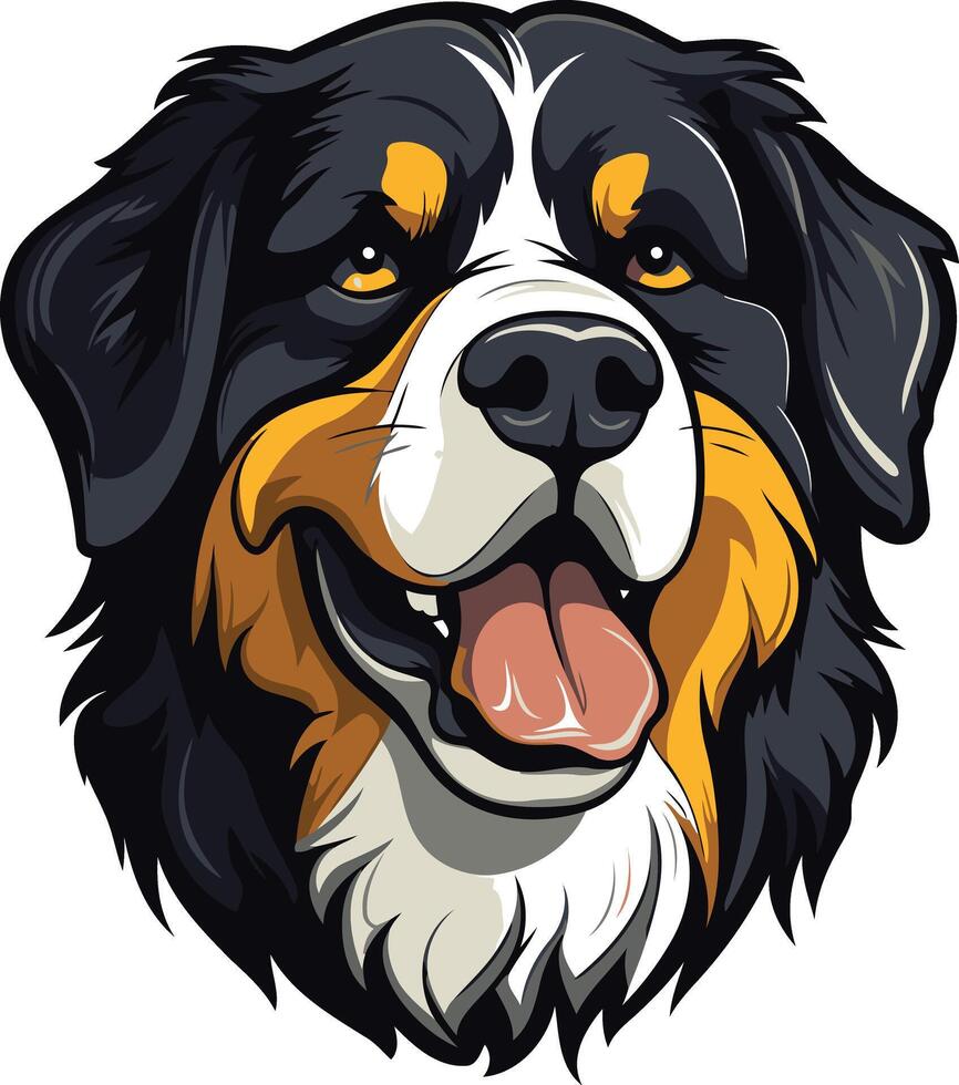 Happy Bernese Mountain Dog Portrait vector