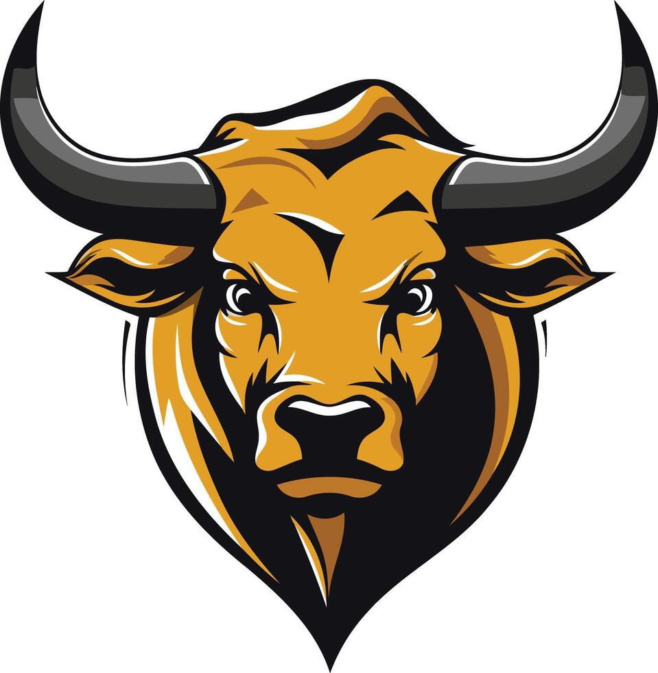 Powerful bull head logo design, perfect for branding, sports teams, or financial companies vector