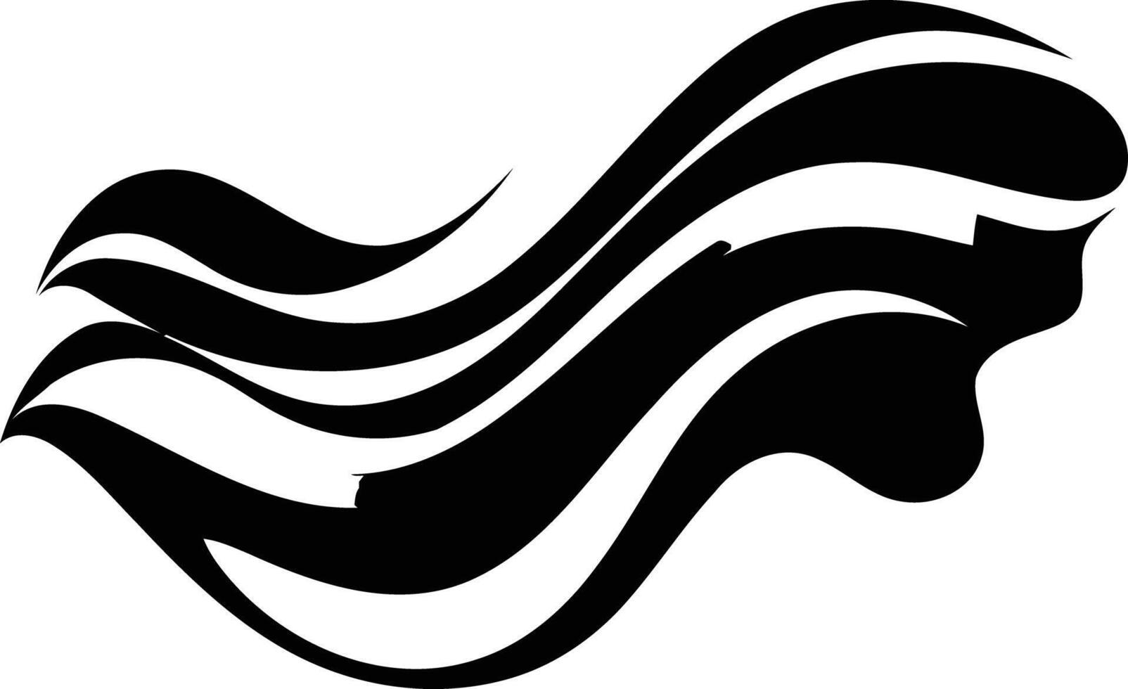 Abstract black and white silhouette of flowing hair, perfect for beauty, fashion, and hair salon branding vector