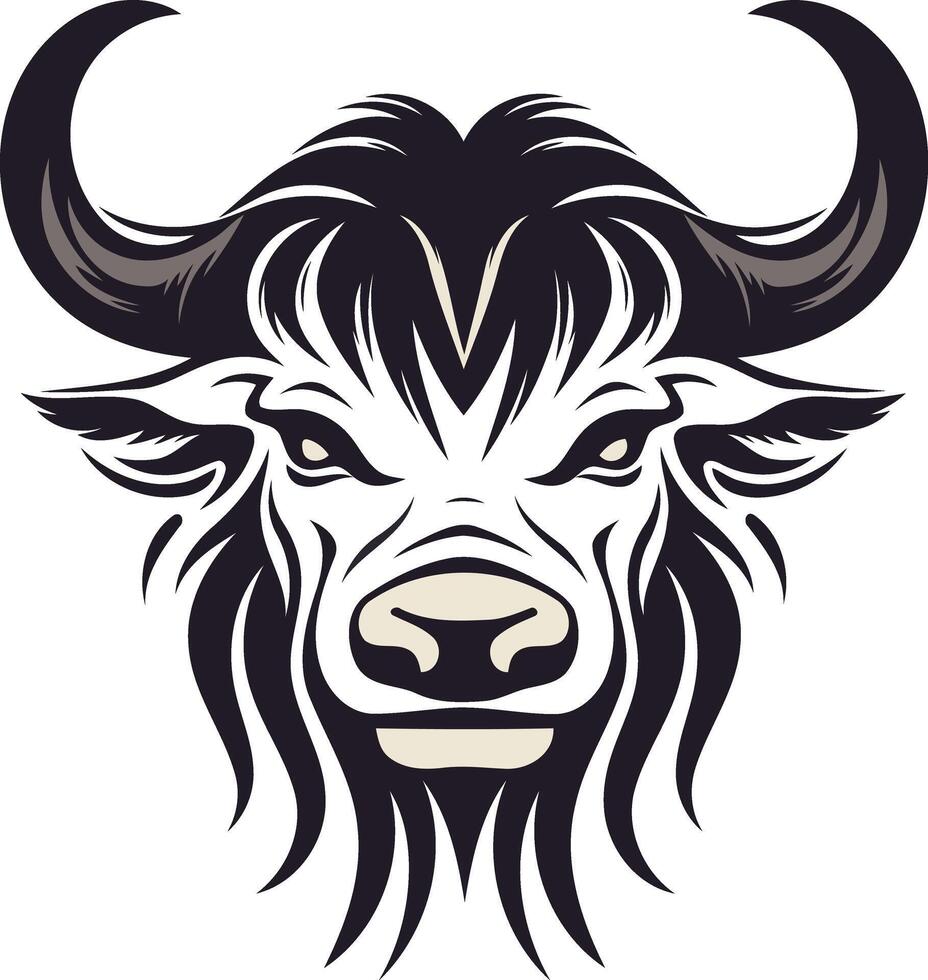 Aggressive Bull Head Illustration vector