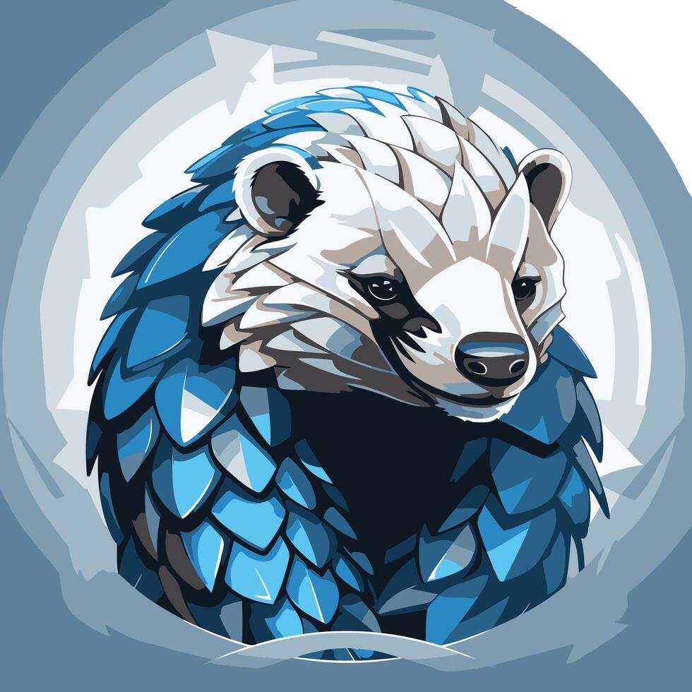 A stylized, blue-toned badger logo, perfect for branding a tech company, game, or any project needing a strong, unique mascot vector