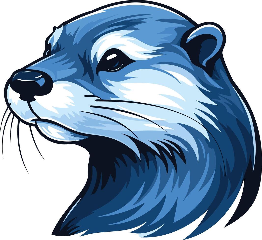 Blue Otter Portrait vector