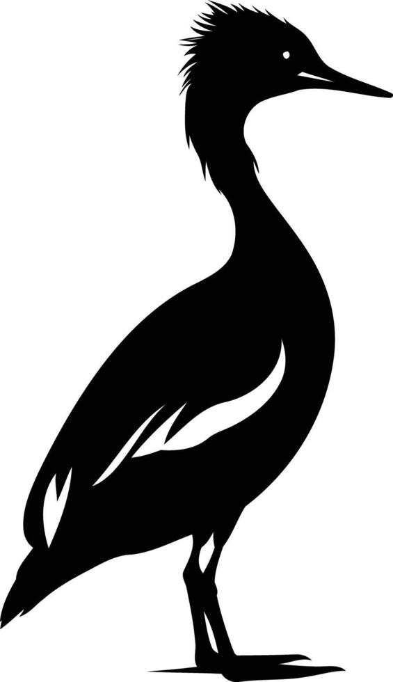 A striking silhouette of a bird, perfect for nature themed designs, logos, or illustrations vector