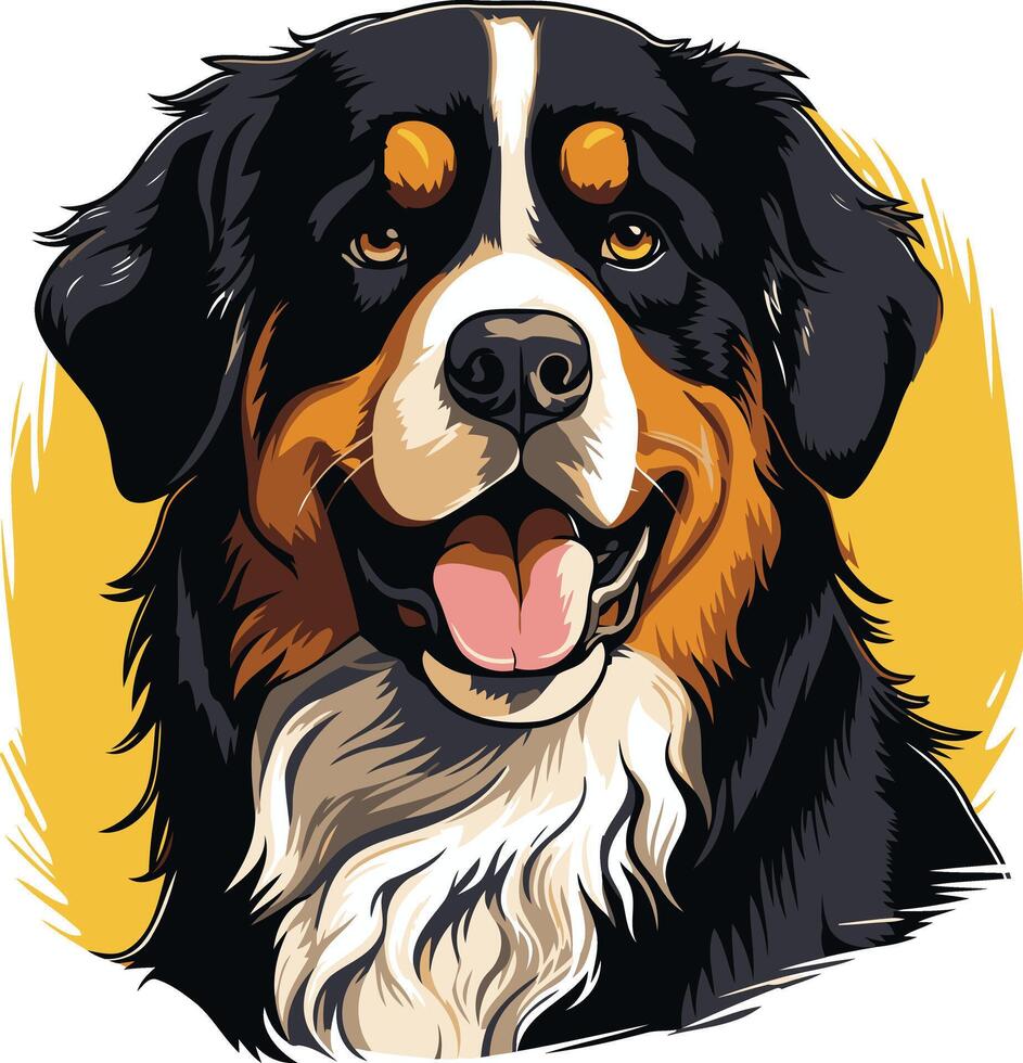Portrait of a Bernese Mountain Dog vector