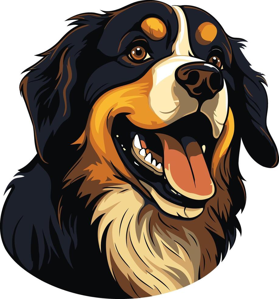Bernese Mountain Dog Portrait vector