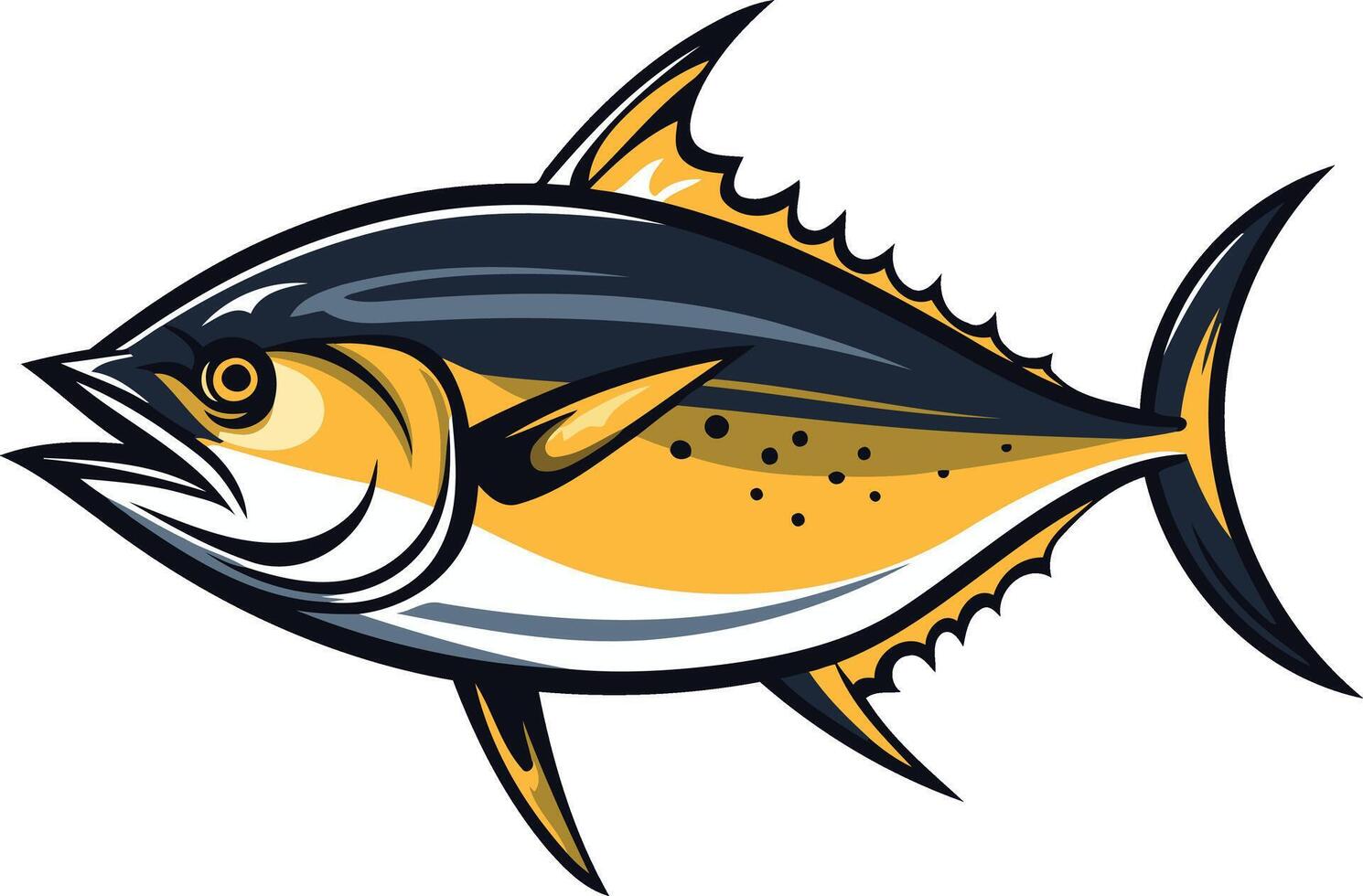 A stylized illustration of a tuna fish, perfect for fishing businesses, seafood restaurants, or marine-themed designs vector