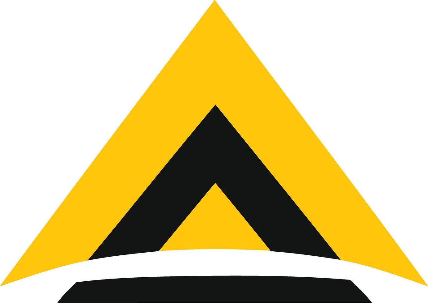 modern and abstract logo design featuring a bold triangle with a subtle curve vector