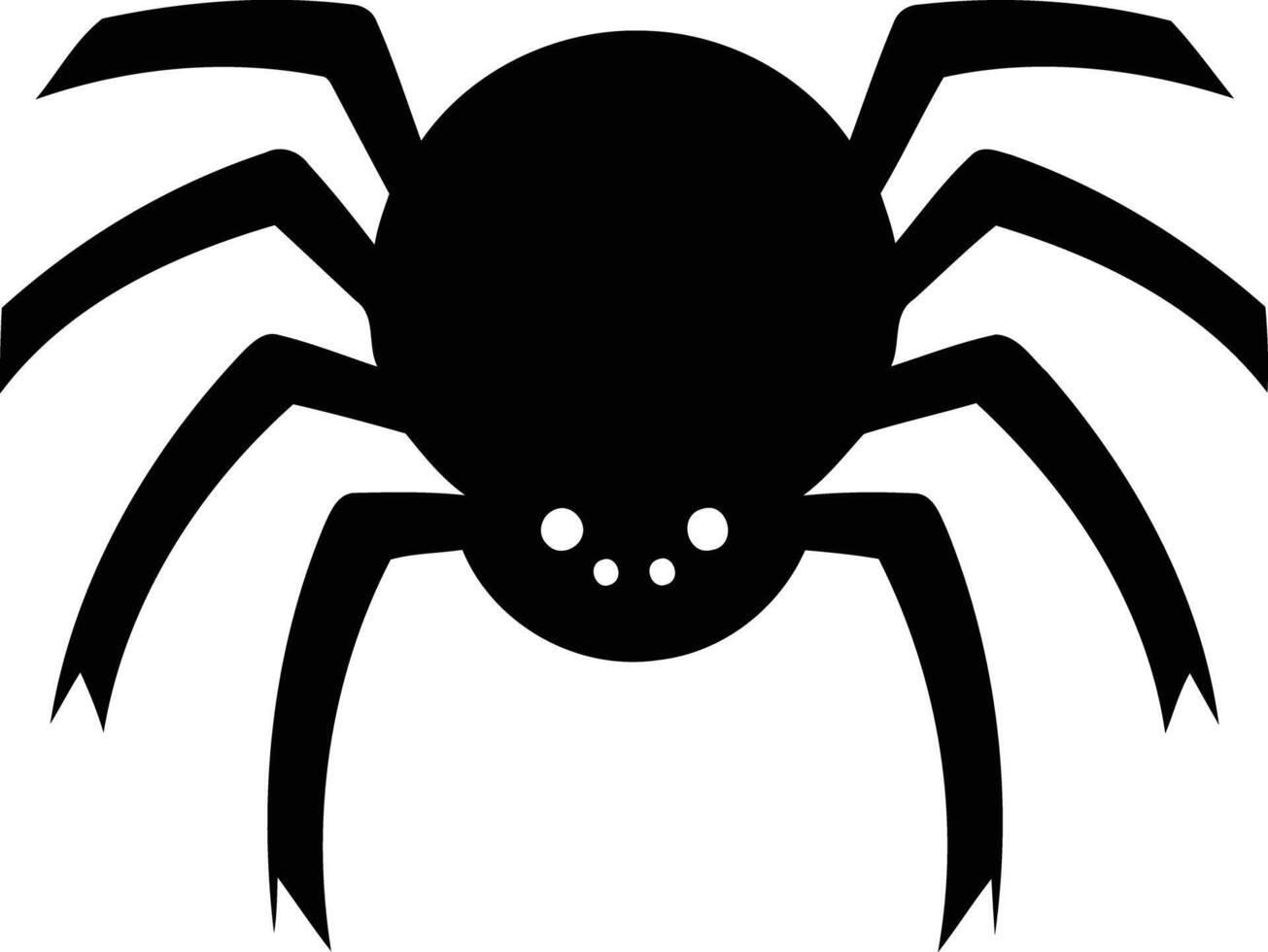Simple black and white silhouette of a spider vector