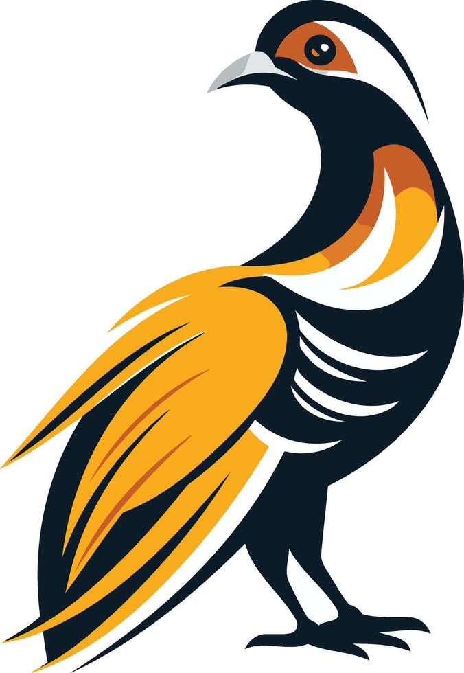 Stylized Illustration of a Golden Pheasant vector