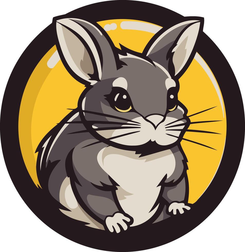 Cute Cartoon Rabbit in a Circle vector