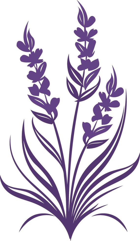 Purple Lavender Flower Silhouette vector