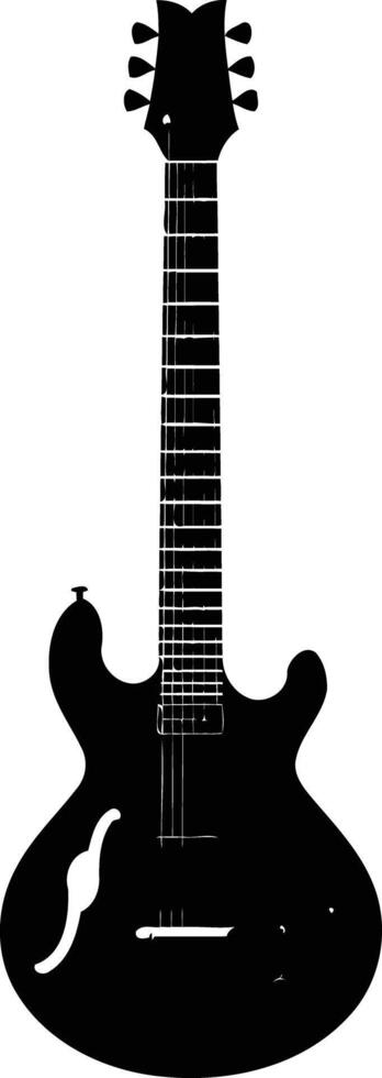 A simple silhouette of an electric guitar, perfect for music-related designs, website backgrounds, or print projects vector