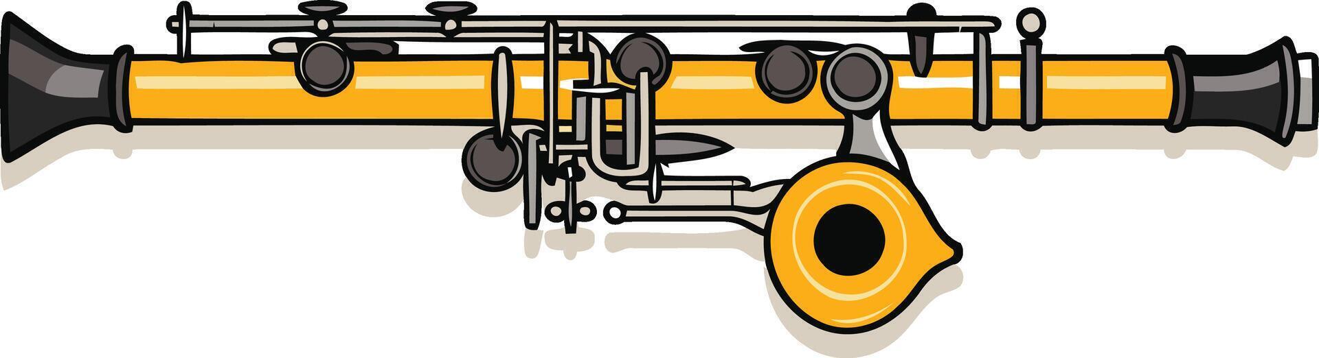 Yellow Oboe with Black and Silver Accents vector