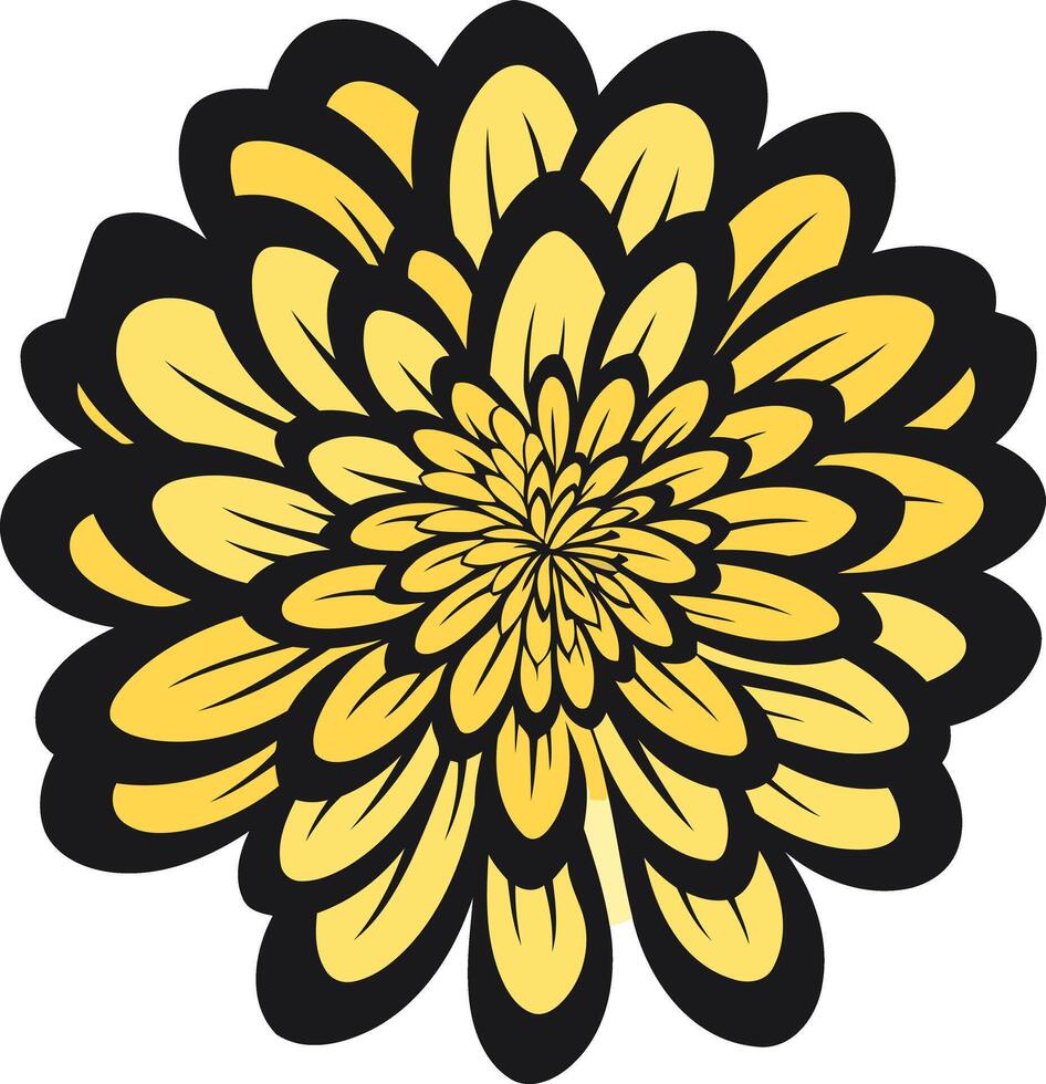 Stylized Yellow Flower Illustration vector