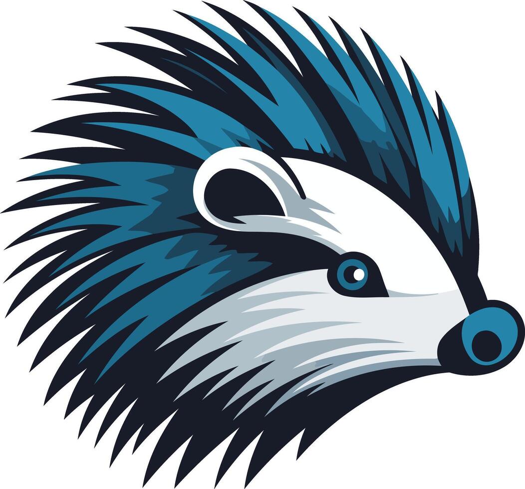 Blue Spiky Hedgehog vector