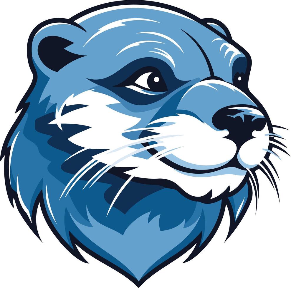 Blue Otter Mascot Illustration vector