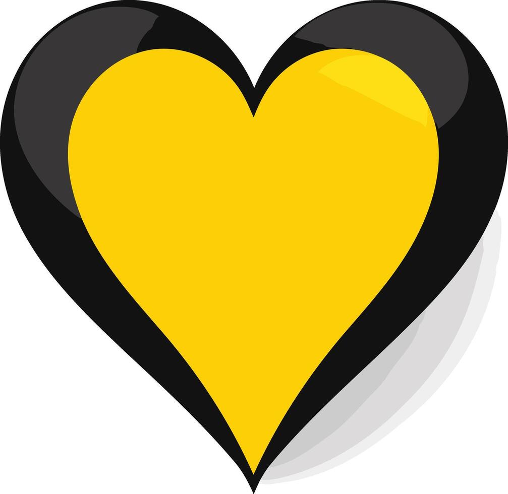 Black and Yellow Heart Symbol vector
