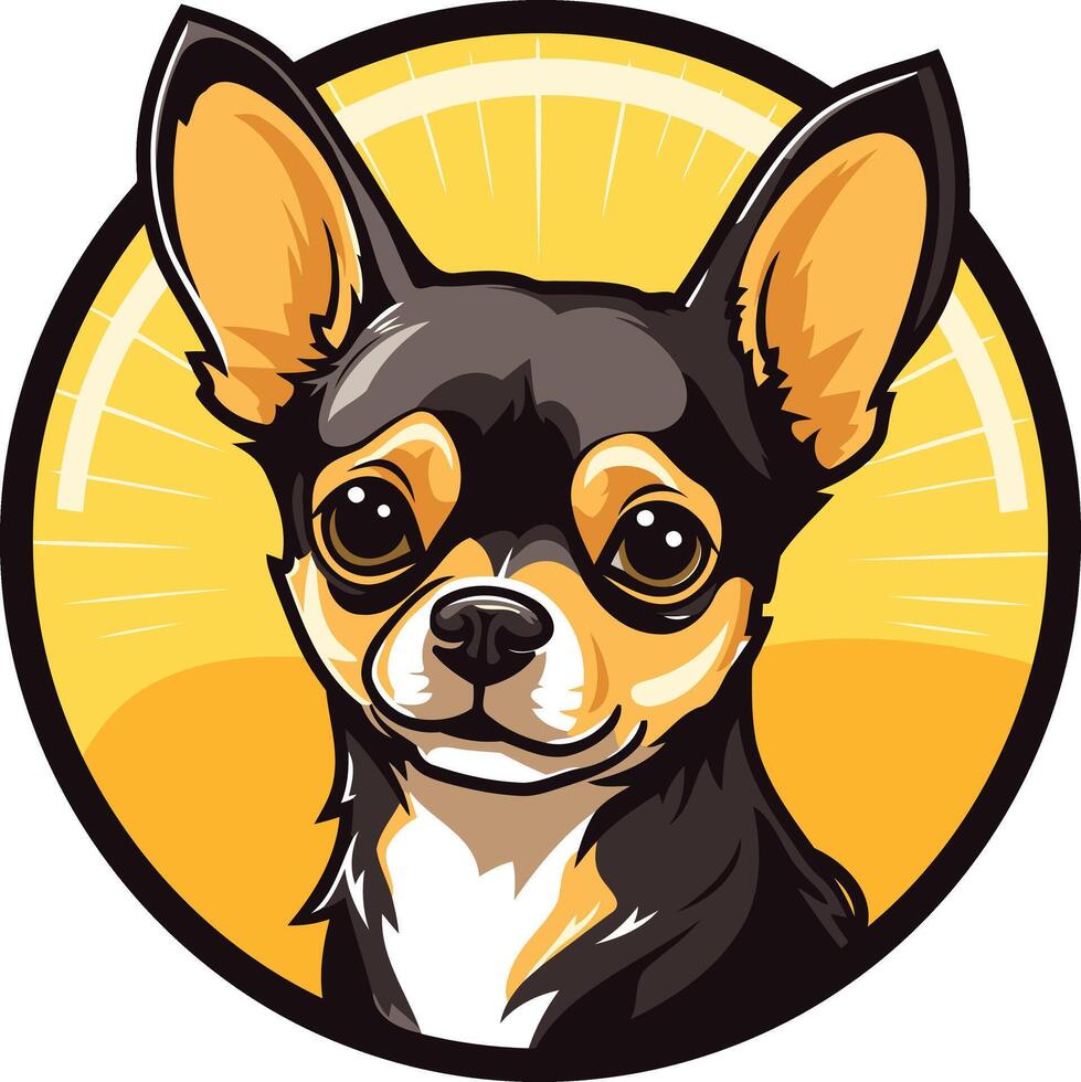 Cute cartoon chihuahua with big eyes and a friendly expression, perfect for pet related designs vector