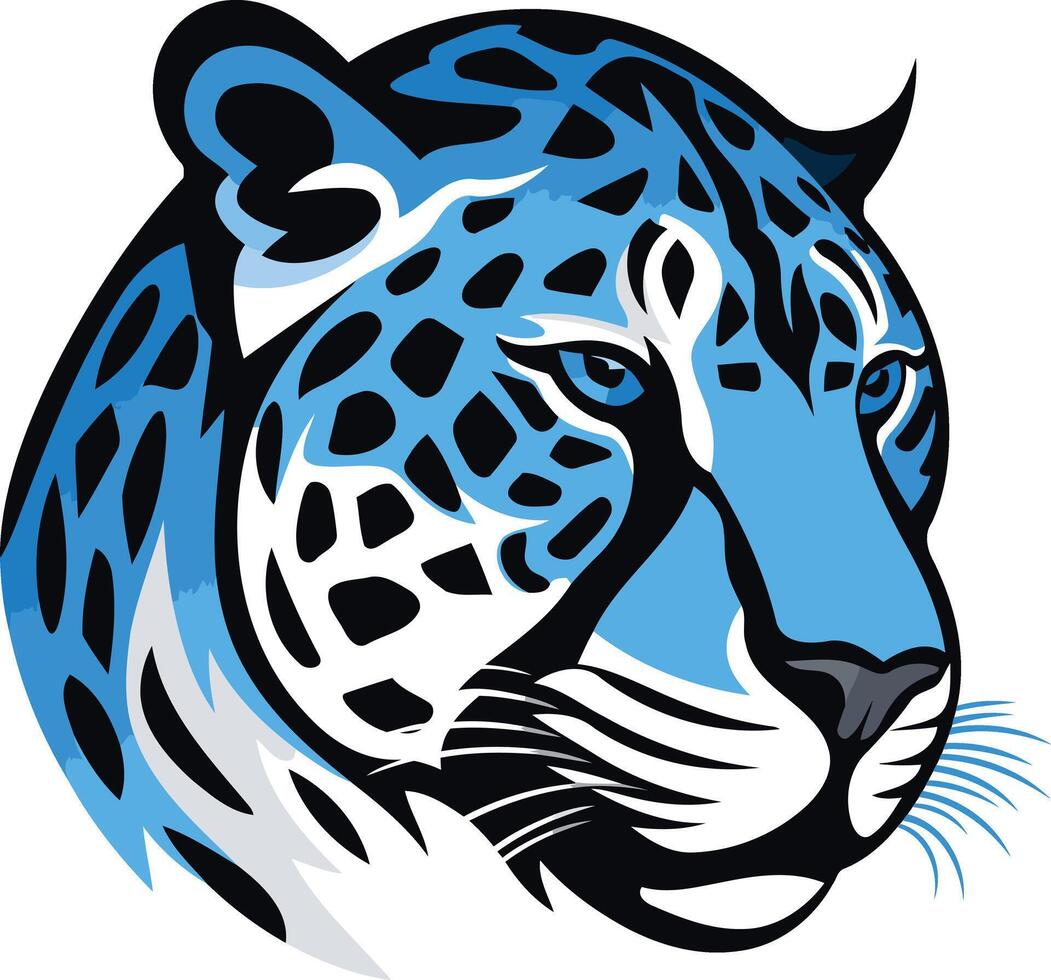 Blue Jaguar Mascot Head vector