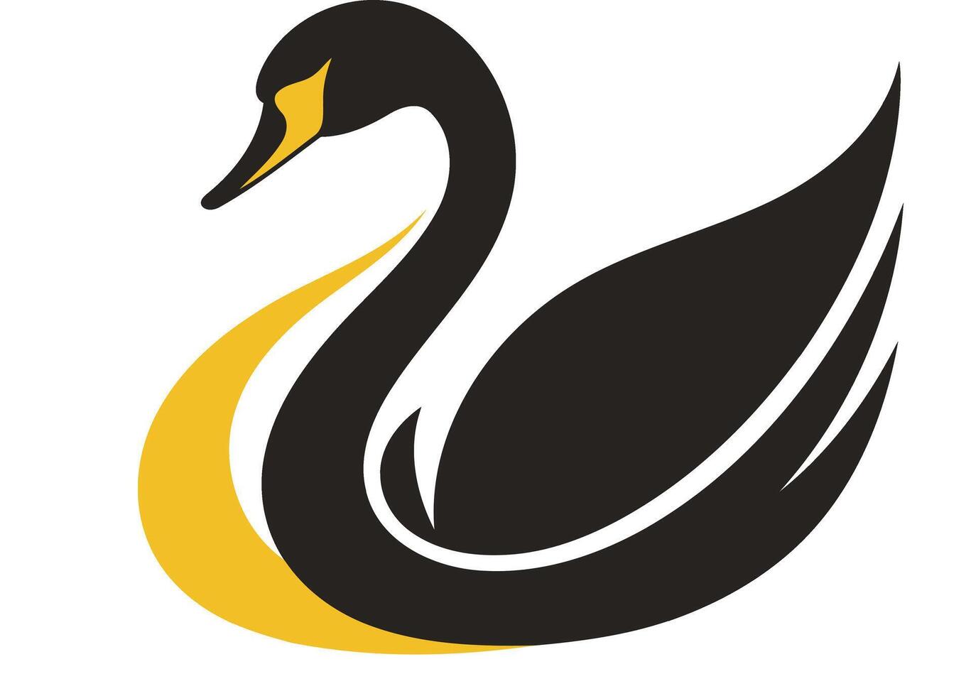 Elegant black swan logo with a golden accent, perfect for a beauty brand, fashion label, or luxury service vector