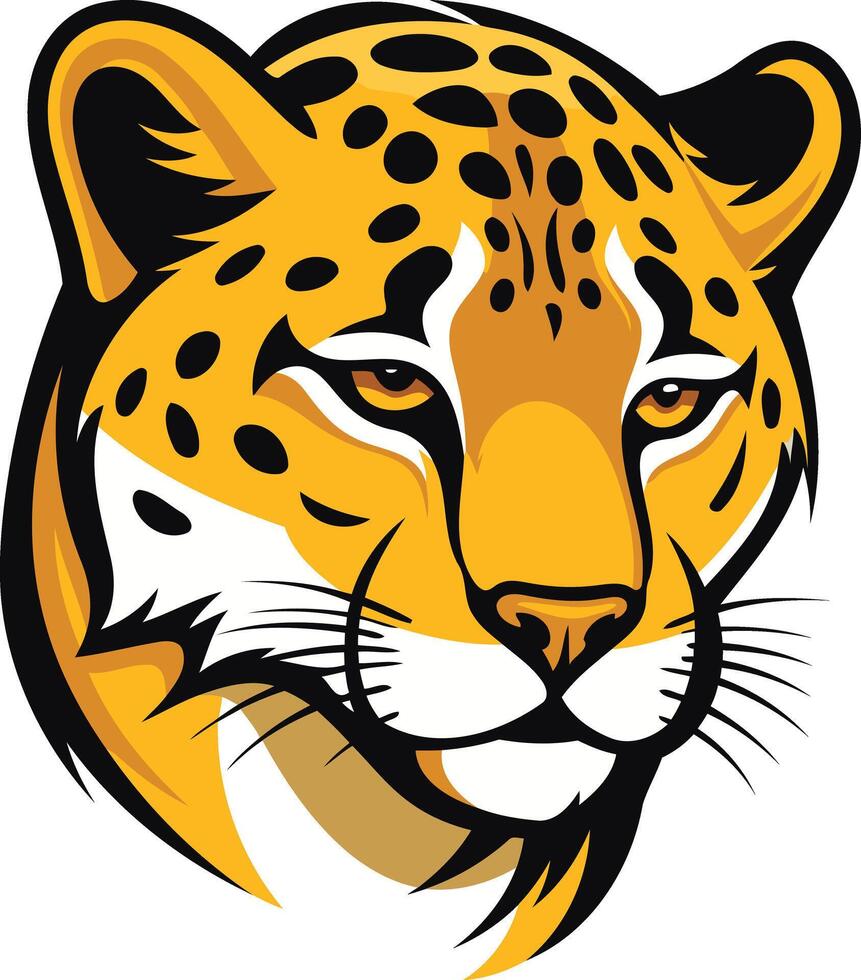 Powerful and majestic cheetah head illustration, perfect for logos, branding, and sports teams vector