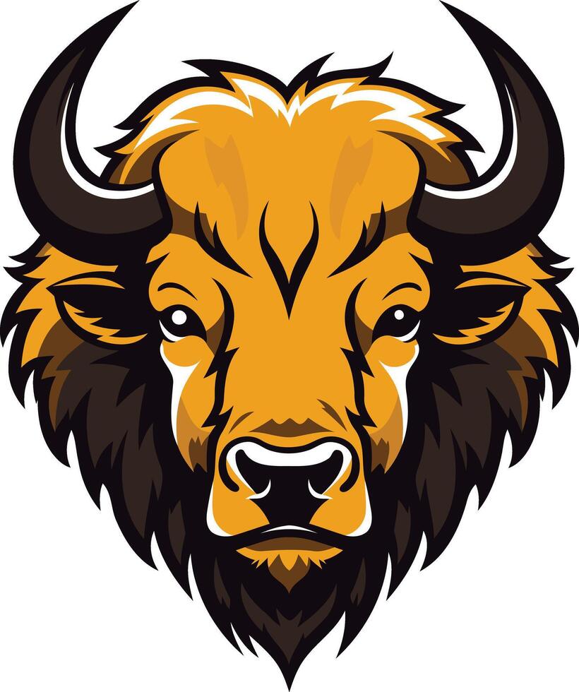 Powerful Bison Head Mascot Illustration vector