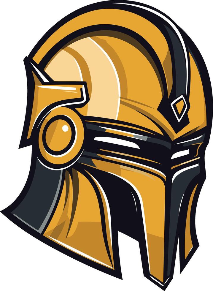 Golden Spartan Helmet with Black Accents vector