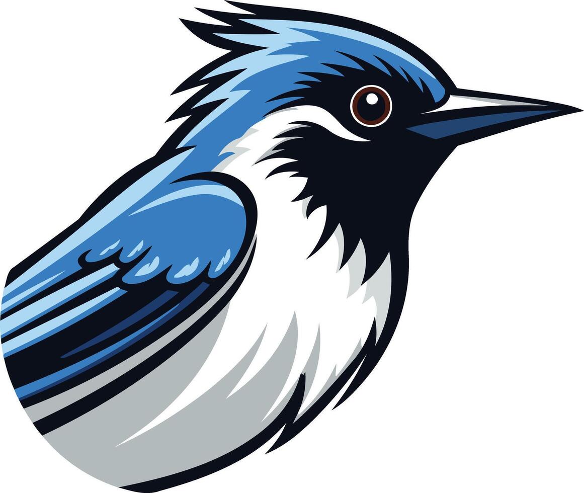 A vibrant blue jay bird logo, perfect for nature-inspired brands seeking a unique and eye-catching design vector