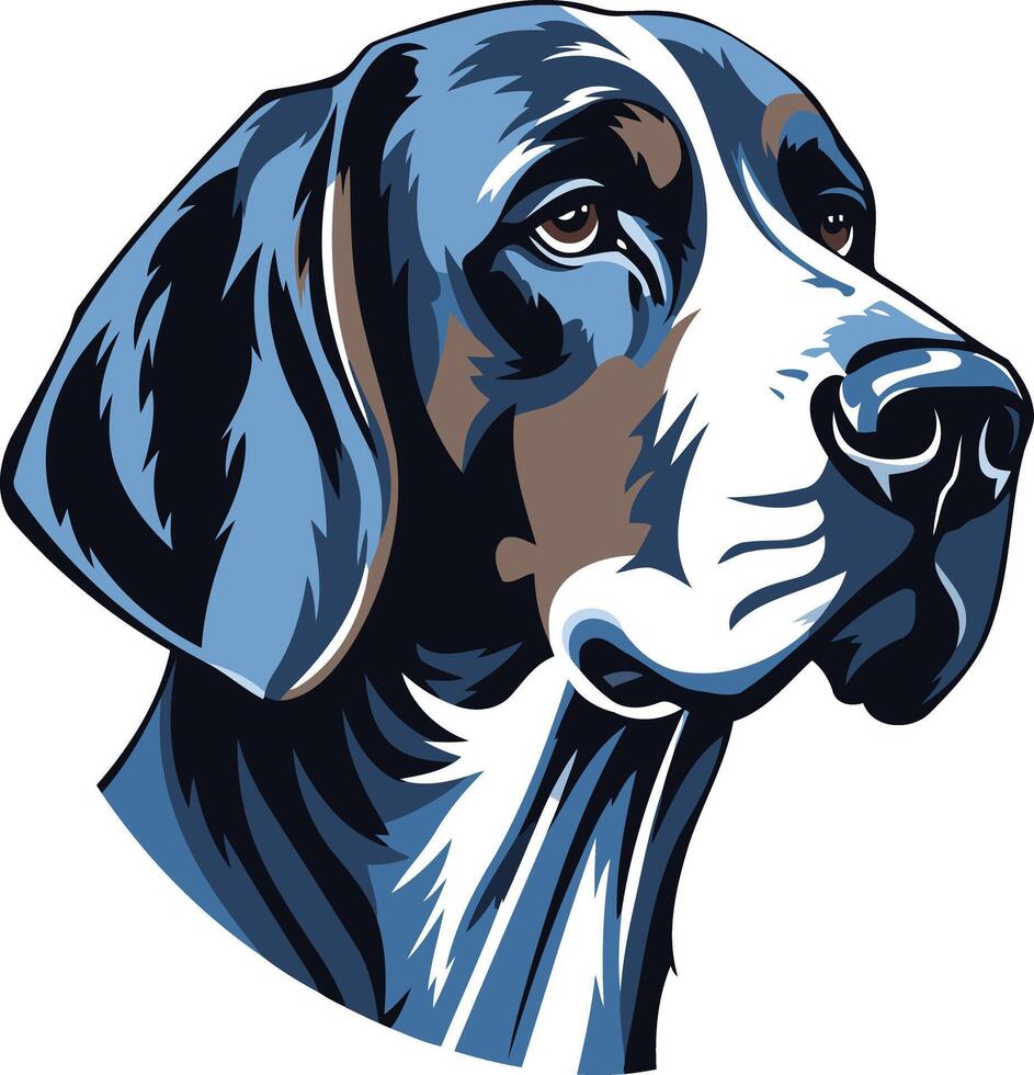 A striking illustration of a german shorthaired pointer, capturing the breed's intelligence and hunting prowess vector