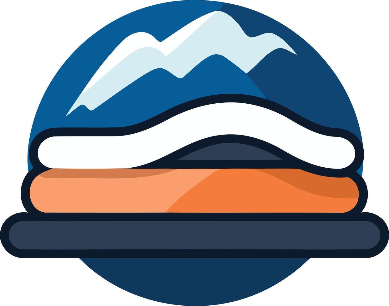 Modern and minimalist logo design featuring mountains and a wave, ideal for businesses in the outdoor, travel, adventure, or sports industries vector