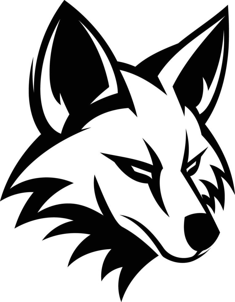 A bold and fierce wolf head logo, perfect for use in branding, apparel, and sports team designs vector