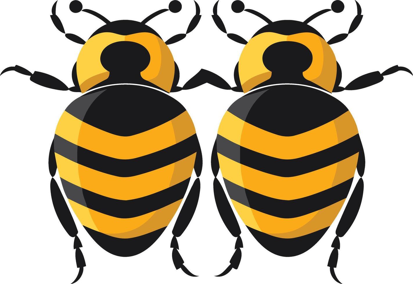 Two Cartoon Bees in a Simple Illustration vector