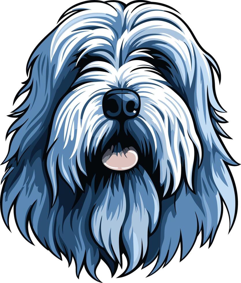 Blue Dog with Fluffy Fur vector