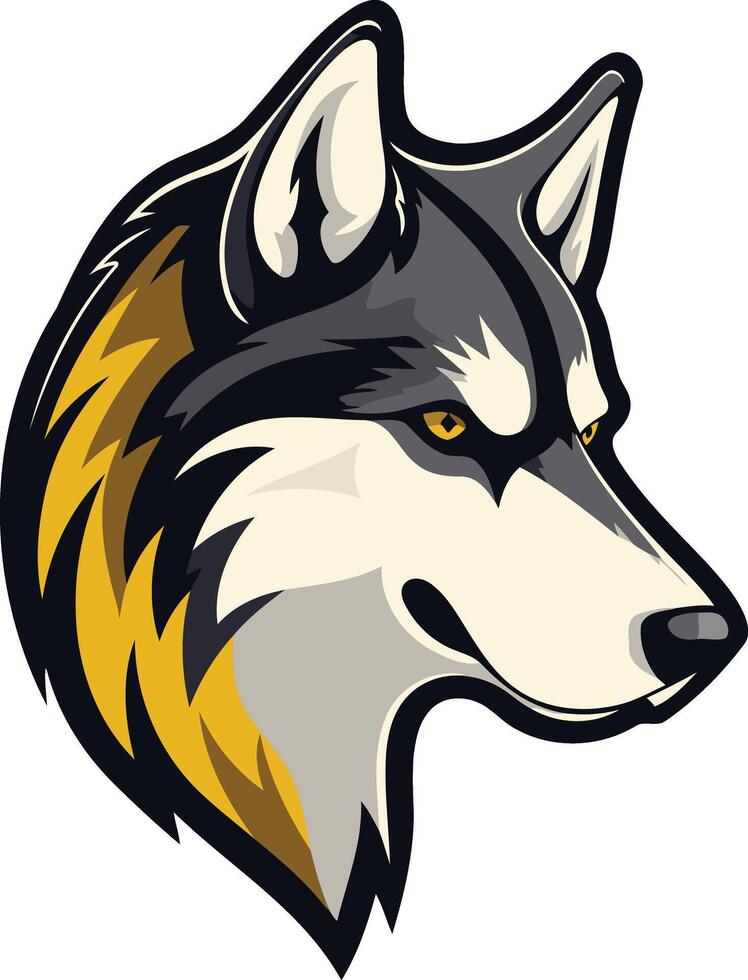 Wolf Mascot Illustration with Gold Accents vector