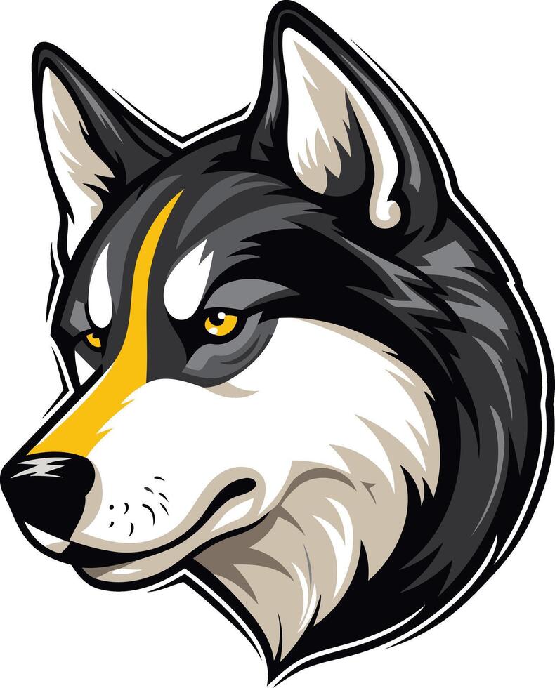 Wolf Mascot Illustration with a Fierce Expression vector
