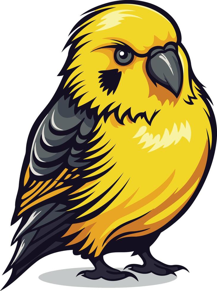 Cartoon Illustration of a Yellow Bird vector