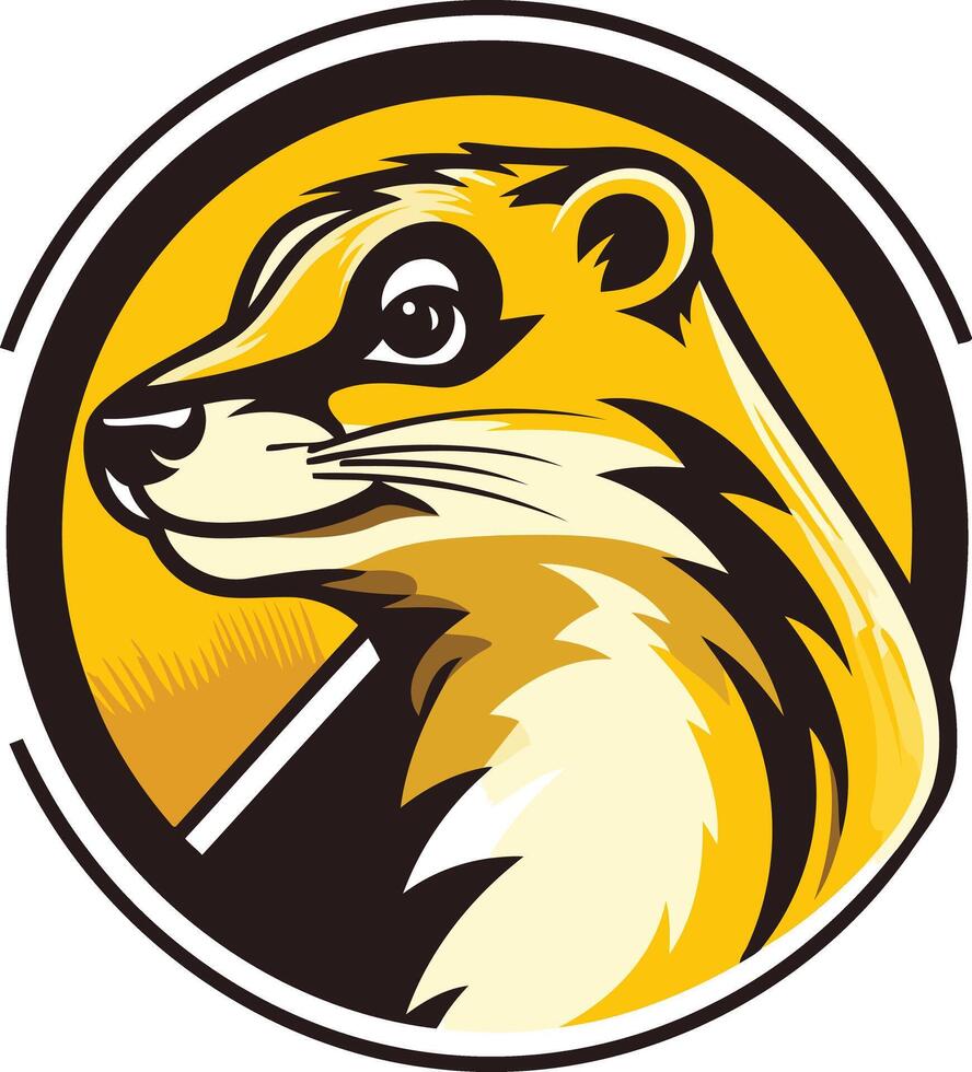 Illustration of a Yellow and Black Ferret vector