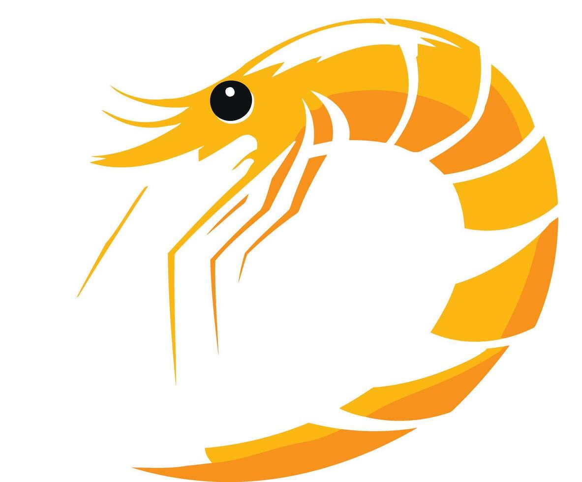 Stylized Shrimp Illustration vector