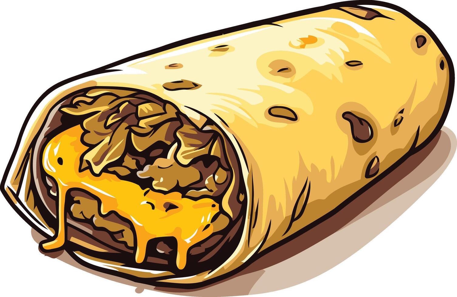 Cartoon Illustration of a Delicious Burrito vector