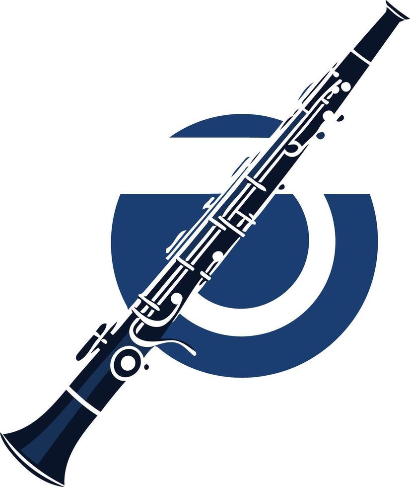 Clarinet Music Logo Design vector