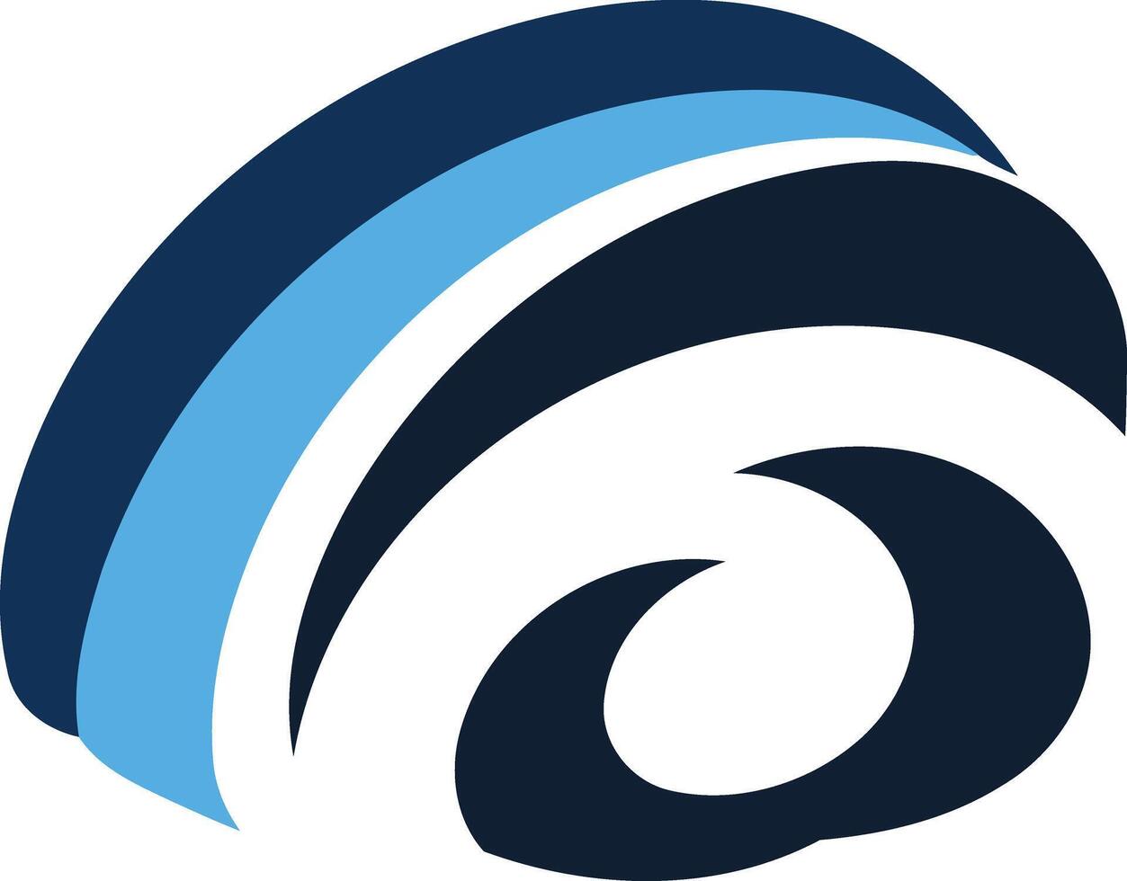 Abstract logo design featuring a blue and white wave-like shape, perfect for businesses in the water, technology, and innovation industries vector