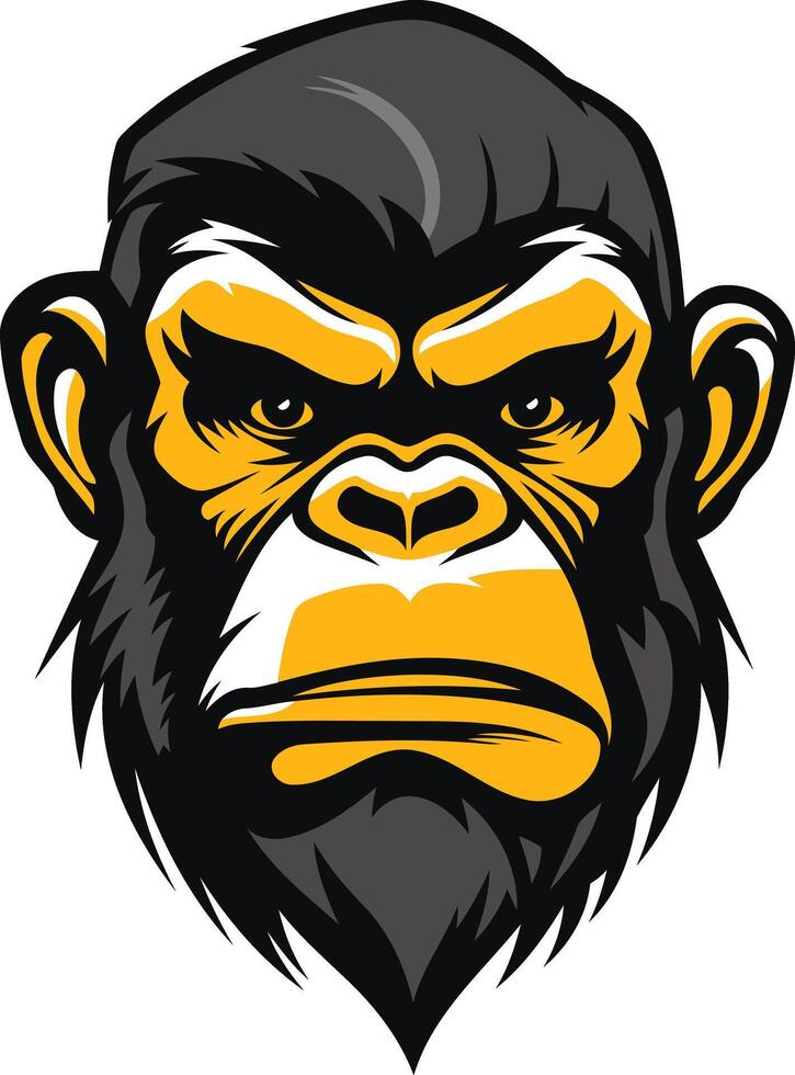 A fierce and powerful gorilla head mascot logo, perfect for sports teams, gaming brands, and anything needing a strong, primal identity vector