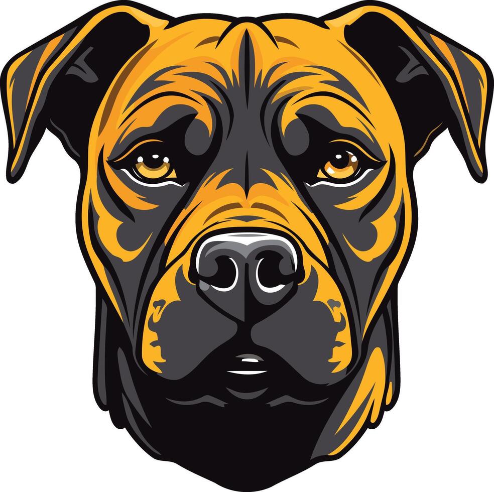 Close-Up Portrait of a Pitbull vector
